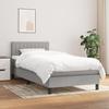 3140185 vidaXL Divan Bed with Mattress Light Grey 90x200 Cm Fabric