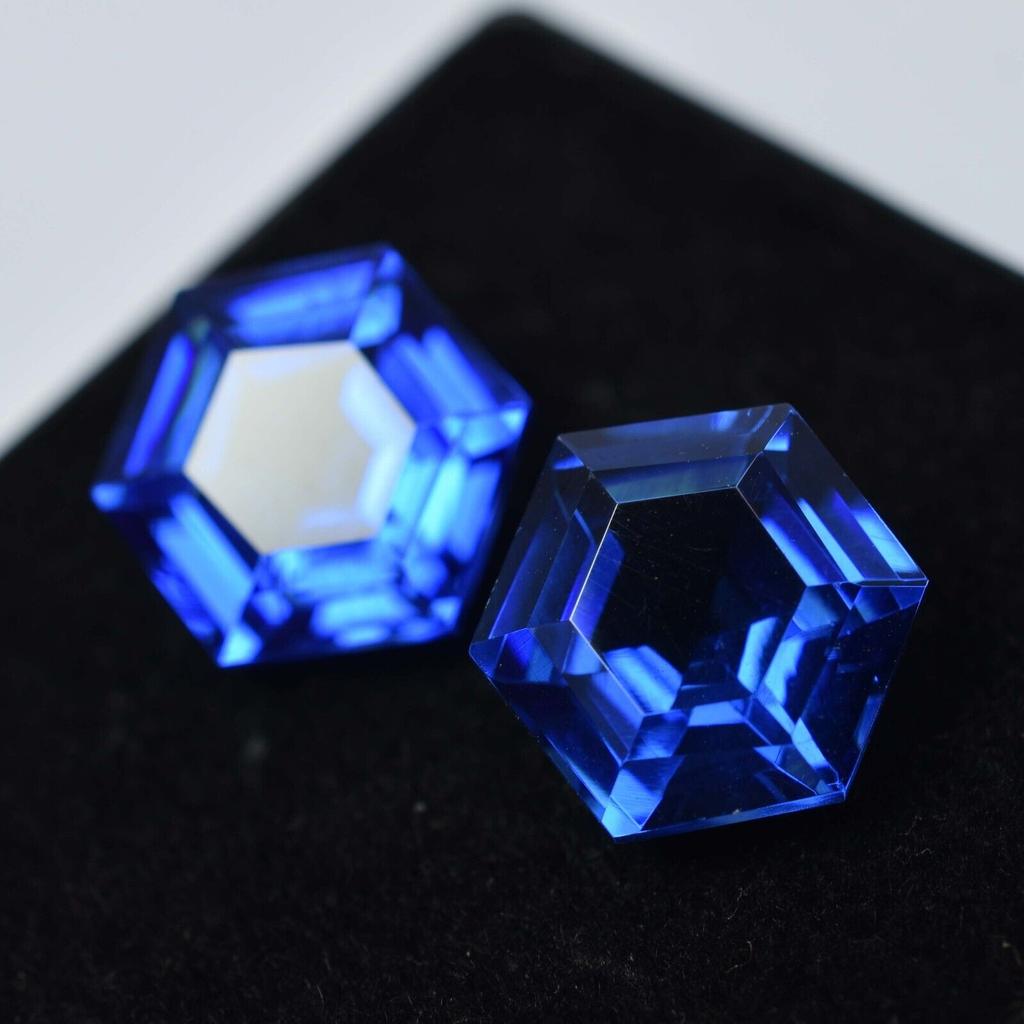 Natural Blue Tanzanite Loose Gemstone 18.15 ct Fancy Shape Pair for Jewelry Making and Crafts