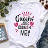 2023 Queens Pattern T-shirt Women Creativity Summer Vigorous Cool Harajuku Femal