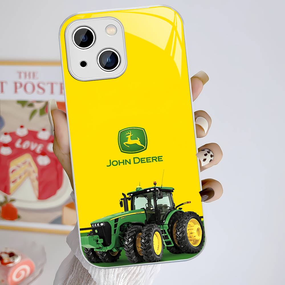 Зеленый Грузовик J-John Трактор D-Deeres Закаленное Стекло Для Iphone 14 13 12 11 Pro Mini XS MAX 14Plus X XS XR Чехол