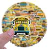 110 Мультяшный школьный автобус Наклейки с граффити школьного автобуса Наклейки для чемодана и мобильного телефона