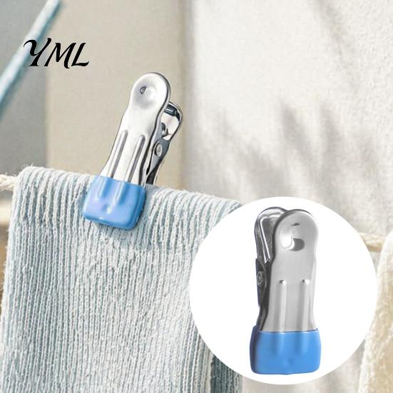 Windproof Clothespins for Breezy Days 24PCS Stainless Steel Clothes Pegs, with Non-Slip Rubber Coating, Heavy Laundry Clips Drying Duty Clips,