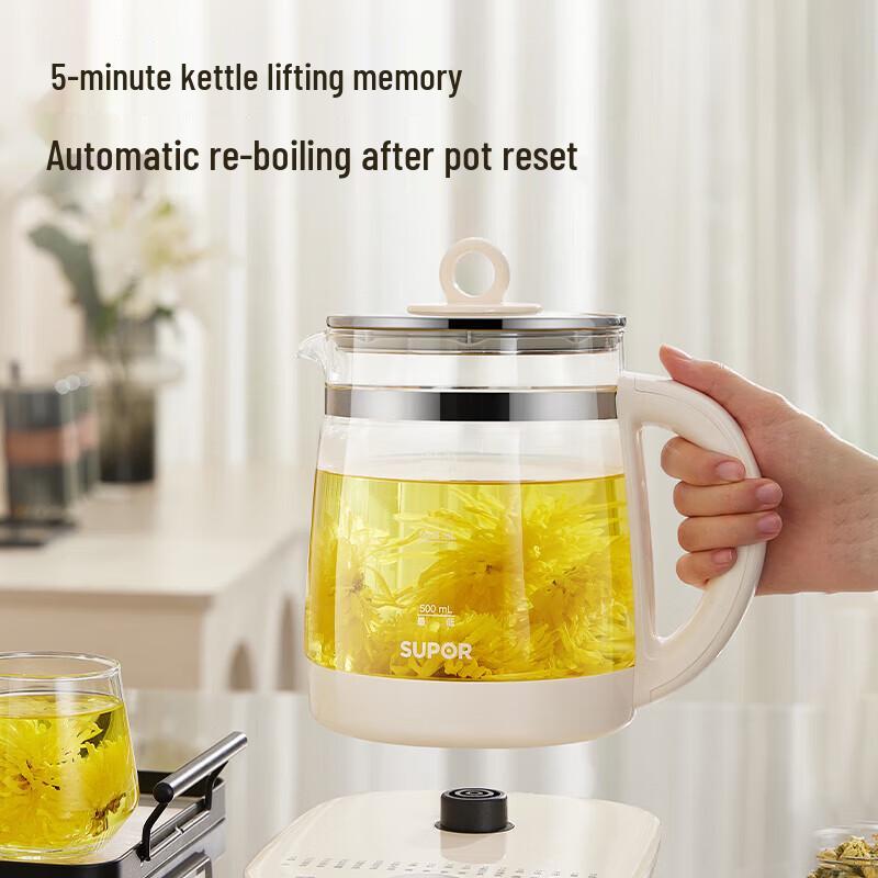 SUPOR 1.5L Glass Electric Health and Tea Kettle CN plug (adapter included)