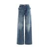 American retro low-rise straight jeans women's new Spice Girls loose and thin mopping narrow wide-leg pants