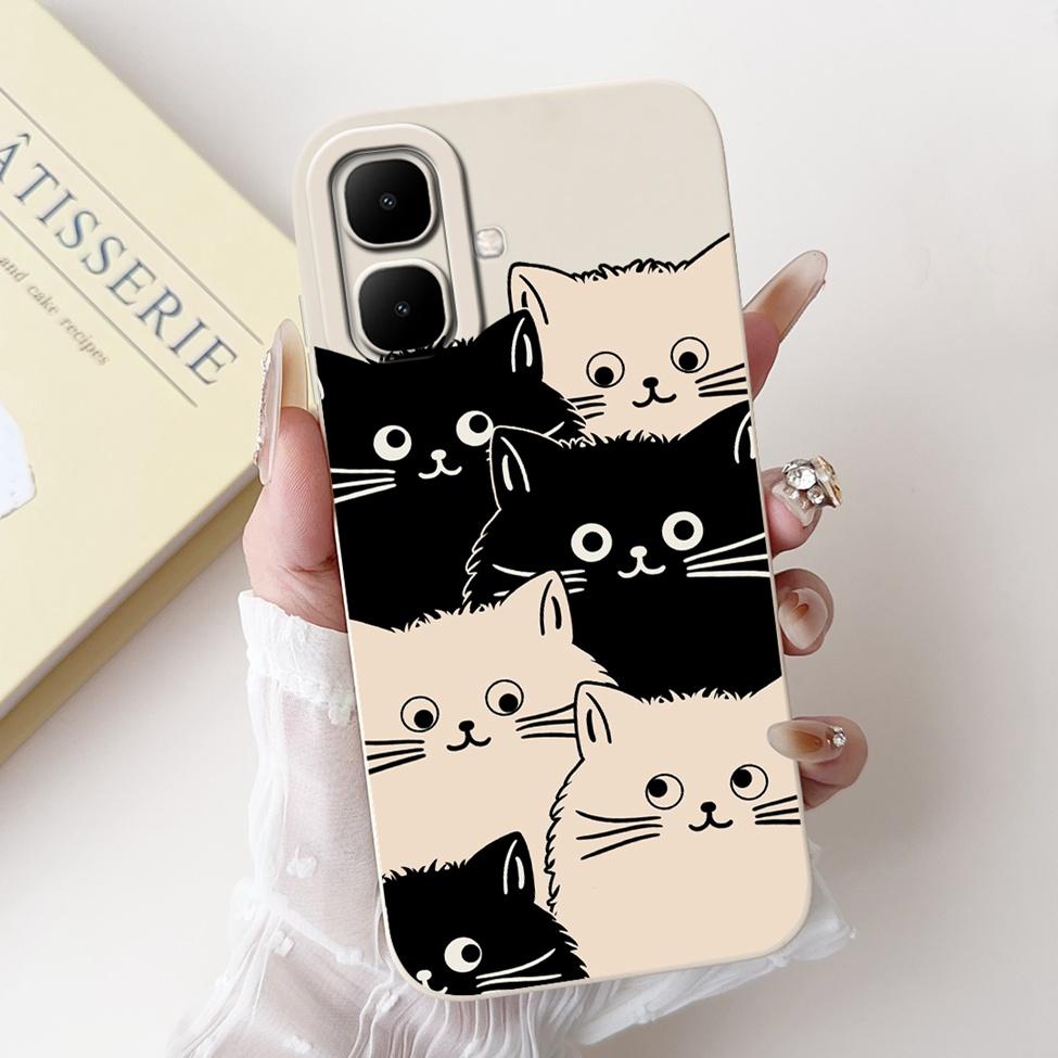 For Tecno Pop 10 4G Cover Case Silicone Cute Cartoon Fashion Flowers Love Shockproof Cover For Techno Pop 10 Phone Case Bumper