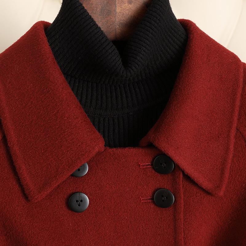 Double-sided Cashmere Coat for Women's Autumn and Winter New Over-the-knee Temperament Fashionable High-end Woolen Coat