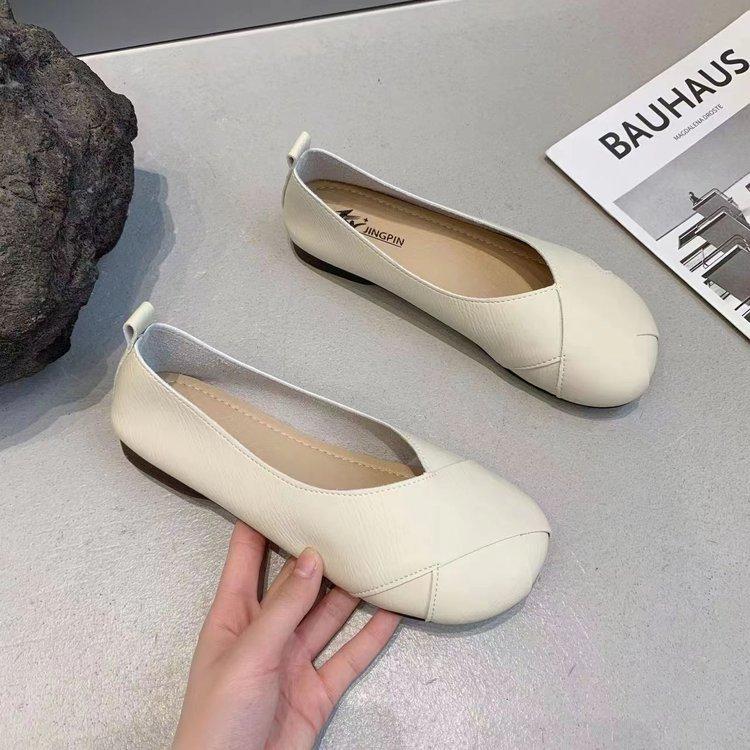 Fashion Retro Soft Sole Single Shoe for Women New Spring Summer Shallow Mouth Casual Round Toe Cute Fashionable Comfortable Flat Shoes