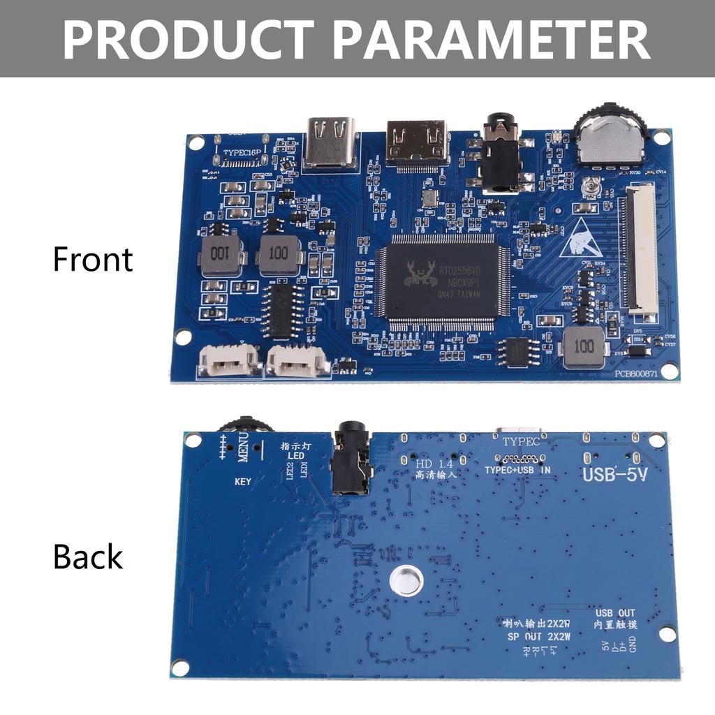 Портативная плата управления драйвером ЖК-монитора Драйвер ЖК-дисплея для ноутбука Контроллер ЖК-панели HDMI1.4 TYPE-C Драйвер ЖК-дисплея