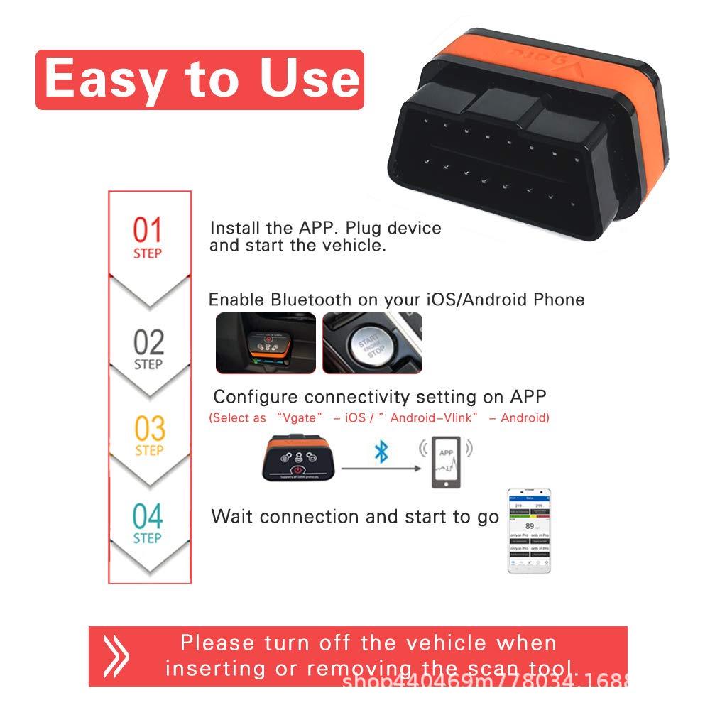 Vgate iCar2 Bluetooth 3.0 OBDII Детектор неисправностей автомобиля для Android