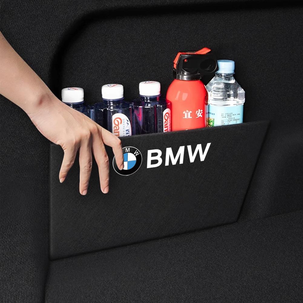 OANW5 2Pcs Suede Car Trunk Side Divider Storage Board Accessories For BMW 3 4 5 Series X3 X4 G20 F30 G30 F10 G01 G32 G22 M Performance