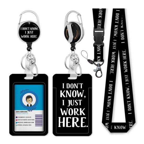 Держатель для удостоверения личности с ремешком для учителя, вертикальный брелок для бейджа и брелок для медсестры, учителя, сотрудника службы безопасности