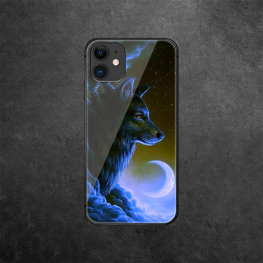 Tempered Wolf Case Phone Glass For Iphone Samsung Galaxy Oneplus Oppo Xiaomi Redmi Note S A 7 8 9 10 11 12 13 14 20 21 22 53 Pro Max Plus Ultra