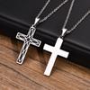 Men's Celtic Knot Cross Necklace,Stainless Steel Cross Pendant Necklace,Mean Endless Vitality Never-ending Love Gift