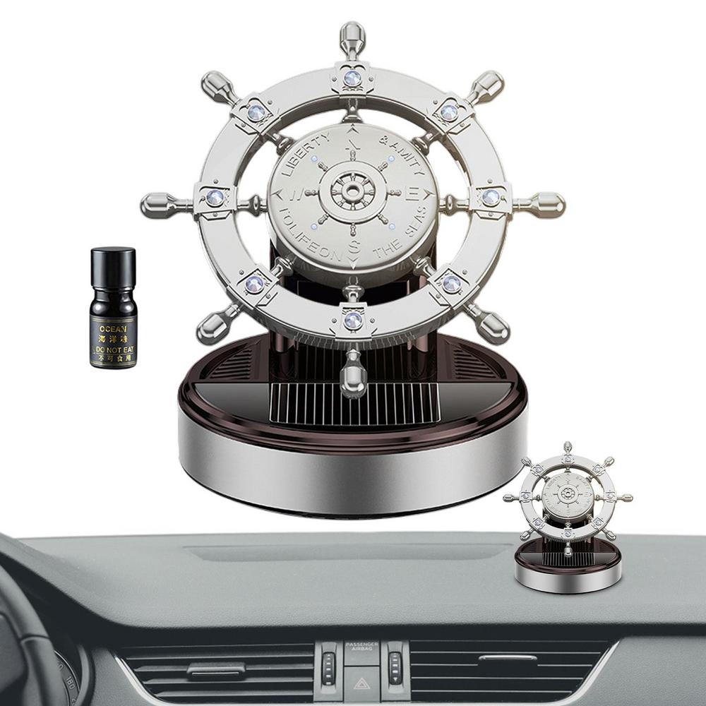 Автомобильный диффузор для ароматерапии, вращающийся солнечный металлический руль, ароматизатор для приборной панели автомобиля, украшение для домашнего офиса, рабочего стола