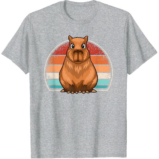 Retro Capybara Funny Capybara Lover Men Boys T-Shirt