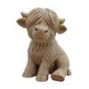 Highland Cow Home Bonsai Decor Mini Cow Figurine with Cowboy Hat 3D Printed Realistic Texture Halloween Ornament