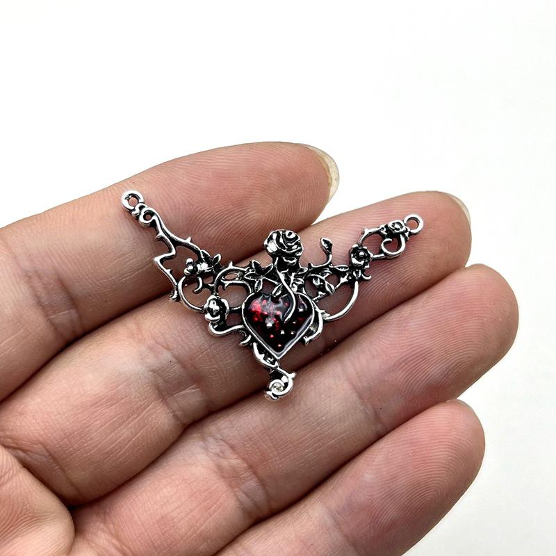 Ретро Кулон Сердце из Розовой Лозы на Ключицу - Ювелирное Изделие из Цинкового Сплава