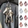 Punk Hand Keychain Holder Five Finger Hand Bone Key Bag Pendant Snap-fastener Palm Keyring Couple