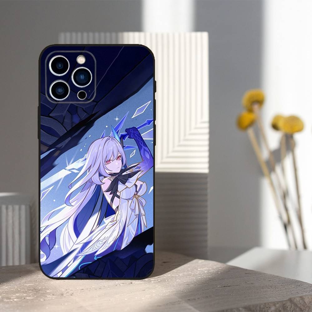 Genshin Impact Skirk Игра Для iPhone 12,14,13,15,16,11,17,X,Mini,XR,SE,XS,Plus,Pro,Max,8,7,Мягкий Силиконовый Черный Чехол