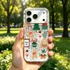Акриловая задняя панель и ТПУ бампер для iphone 12 18 Pro Max 13 14 17 Pro XR 15 16 Plus 11 XS Max Air Рождественские элементы чехол Ударопрочный чехол