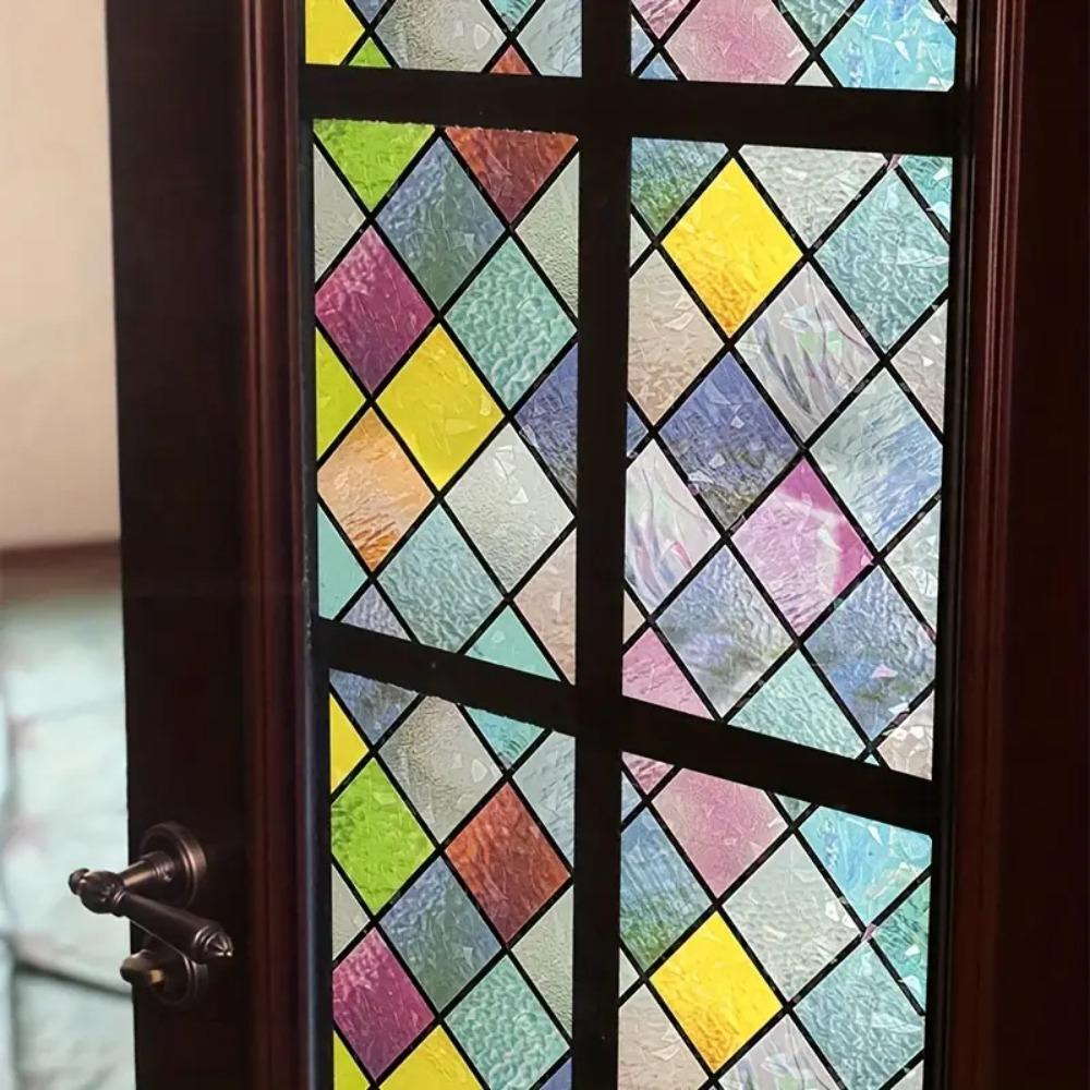 Матовый витраж Наклейка Прозрачные радужные стеклянные наклейки Наклейки Домашний декор