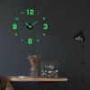 Acrylic Luminous Wall Clock Stickers 3 Clocks Glowing Non Ticking Frameless for Living