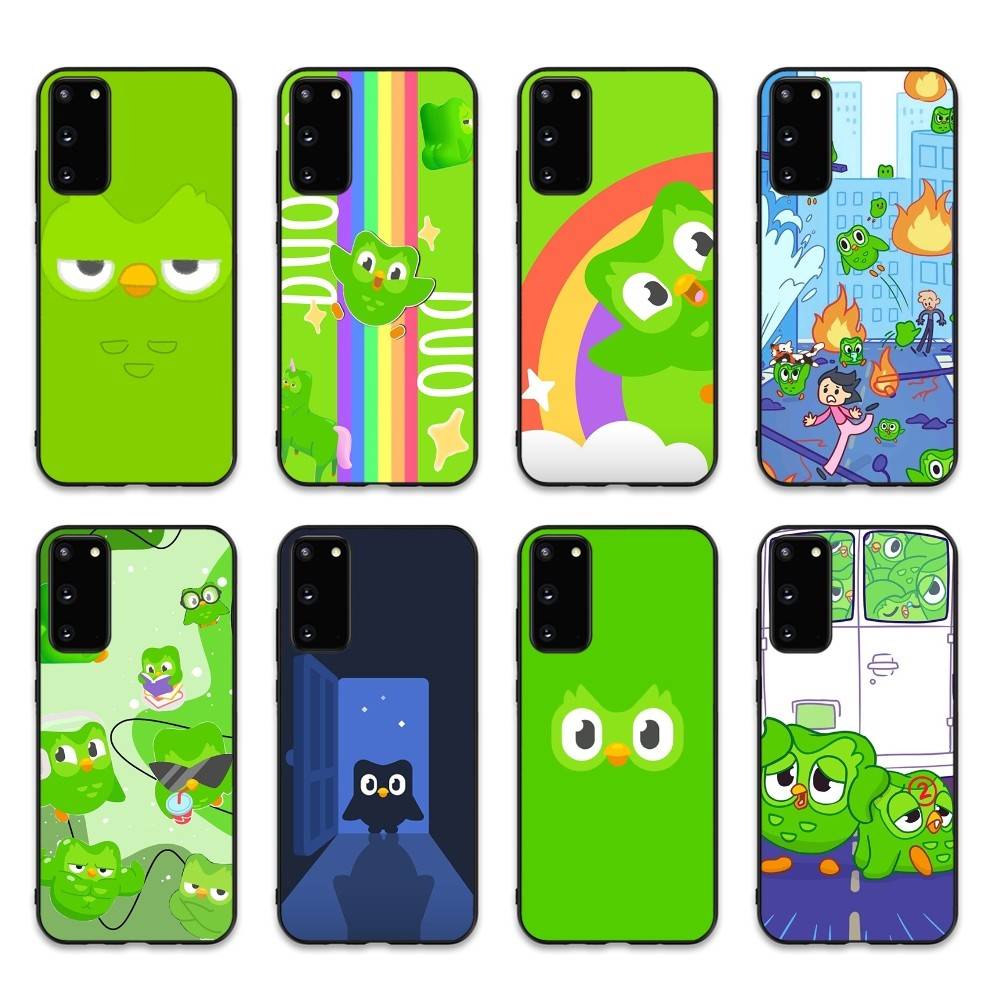 Популярный чехол для телефона с зеленой совой D-Duolingo для Samsung S 24 Fe 25 Ultra Plus 20 Lite 21 30 22 23 24 22 Ultra 5G Fundas