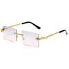 New Snake Shaped Frameless Square Sunglasses Metal Cut Edge Sunglasses Personalized Outdoor Ultraviolet-proof Glasses