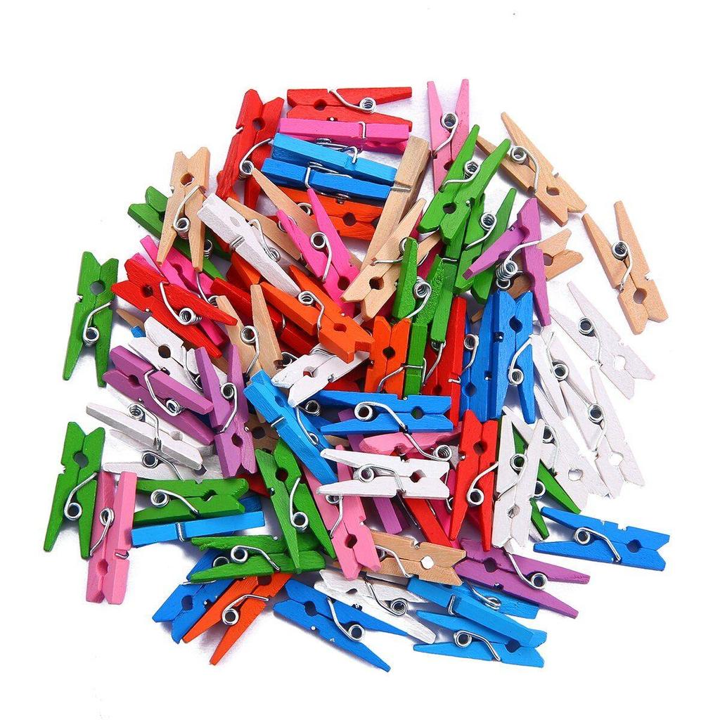 Smalll Size Mini Wooden Clips Wedding Party Wooden Clip Coloful Clips Photo Clips for Sheets Clothespin Craft Decor Clips Pegs