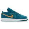Кроссовки Air Jordan 1 Low SE Velvet GS Geode Teal Velvet Kids с металлическим и золотым покрытием FB9896-300