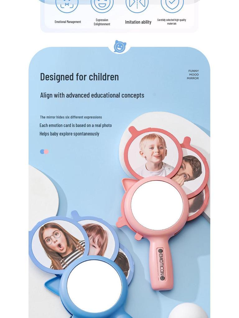 Baby Expression Puzzle Mirror: Emotion Recognition Cards for Toddlers