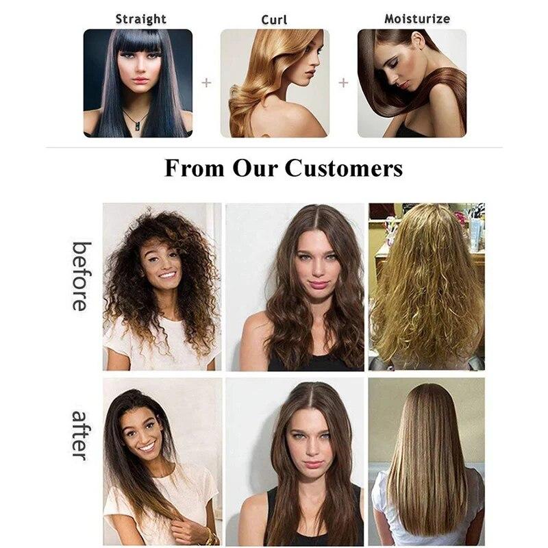 Керамический профессиональный паровой выпрямитель для волос, паровой утюжок для волос, утюжок для выпрямления волос, бигуди