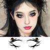 Waterproof Face Tattoos Halloween Temporary for Women, Pumpkin Spiderweb Makeup Kit Eye Art Stickers Masquerade Carnival Cosplay Decoration