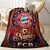 Bayern Munich Soccer Poster Personalized Name Blanket Throw Customizable Blanket Ultra-Soft Throw For Nap Chair Sofa Office Chair