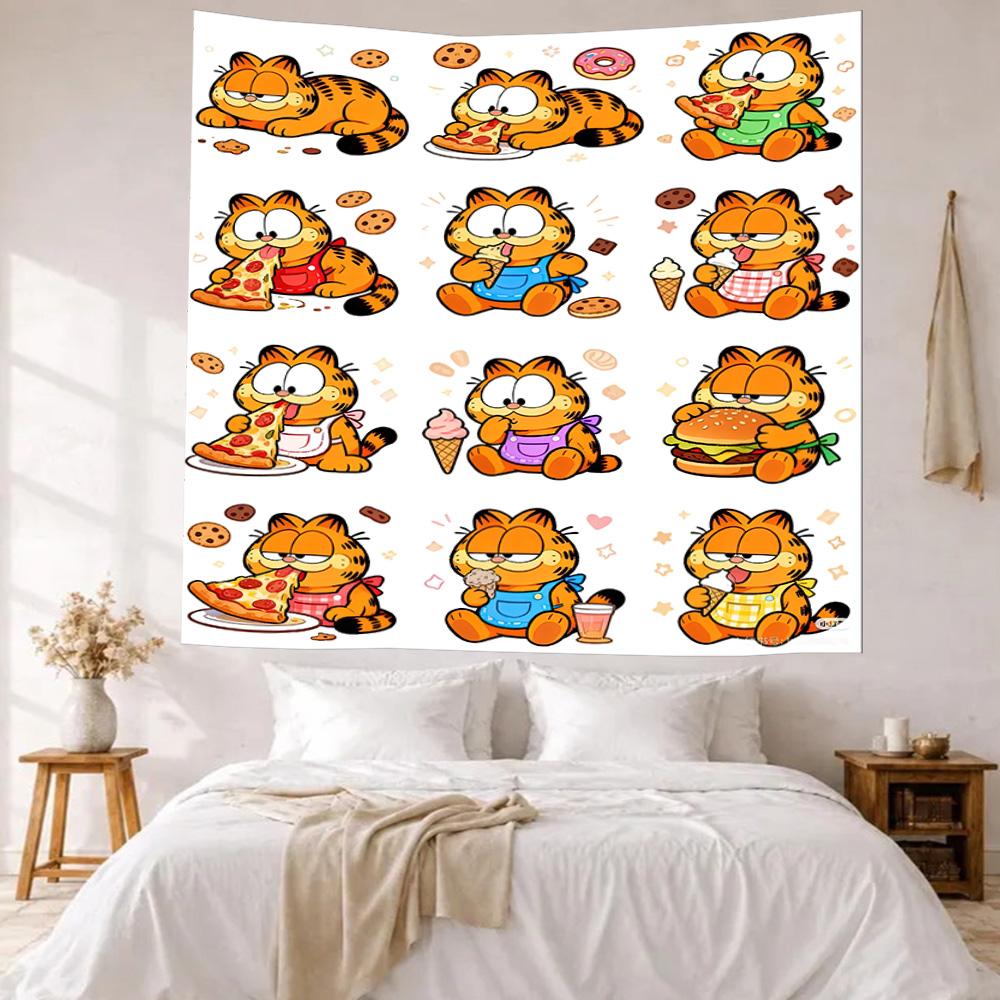 Garfield S Love Triangle Wall Decor Tapestry Art For Pet Memorial Birthdaywedding Party Backdrop Family Gift