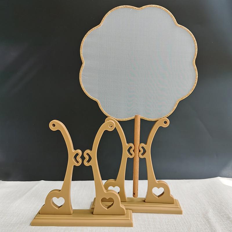 Chinese Style Vintage Art Folding Fan Stand Display Base Hand Fan Support Holder Home Office Table Decor