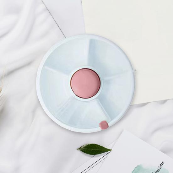 Круглая коробка для хранения закусок с крышкой, 5 отделений, большая вместимость, настольная, многоцелевая, для сервировки сухофруктов, орехов, конфет