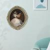European Style Photo Frame Desktop and Wall Vintage Decorative Oval Embossed Resin Picture Display