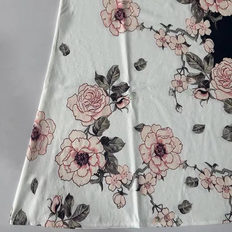 European American Cross Border Pullover Women Long Dress V Neck Sleeveless Sexy Print Large Loose Hem Foreign Trade Summer Beach Boho