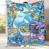 Kawaii Pokemon Pikachu Cartoon Flannel Blanket,Ultra Soft Warm Plush Throw for Home Bedroom Bed Sofa Cover Office Camping gift