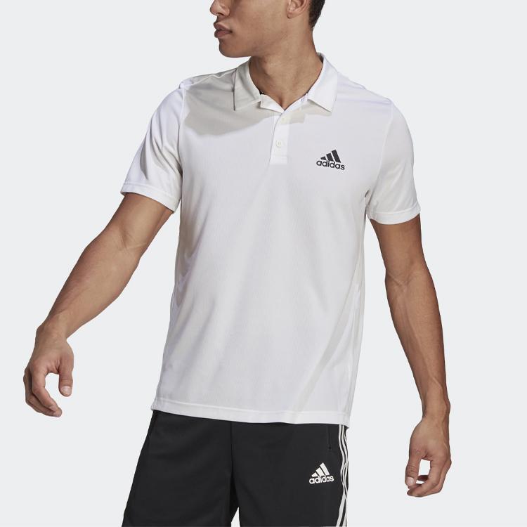 Adidas Performance Training Breathable Short Sleeve Polo Shirt Men Tops White GM2154