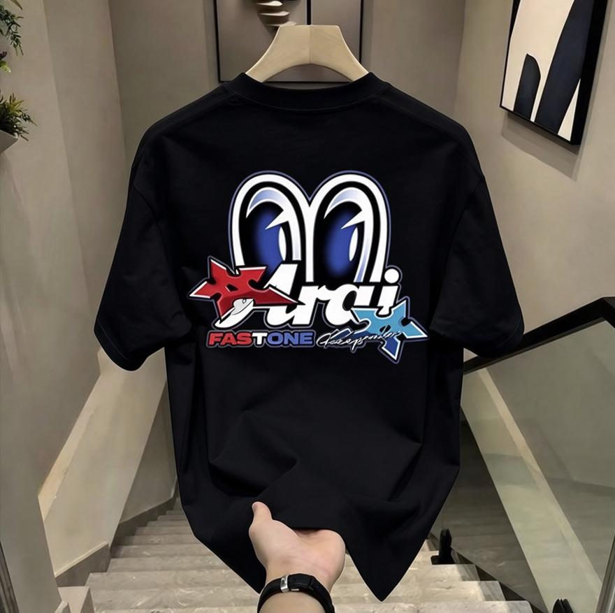 Arai Motorcycle T-Shirt Unisex Oversized Graphic Tee, Color Helmet Logo Back Print, Racing Moto Biker Streetwear Casual Short Sleeve
