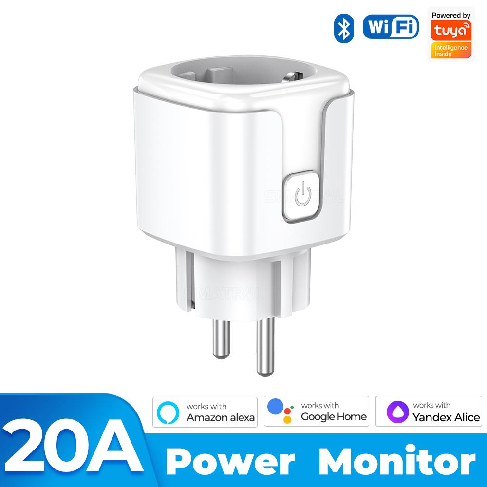20a/16a Tuya Wi-Fi EU умная розетка 220 В монитор мощности беспроводная розетка дистанционный таймер электрическое управление для Google Home Alexa