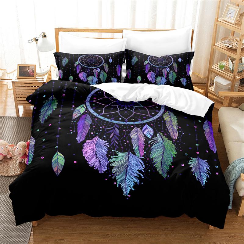 Ловец Снов Цифровая Печать Спальня Постельное Белье Коллекция из 3 предметов Мягкое Покрывало Модная Удобная Наволочка Пододеяльник