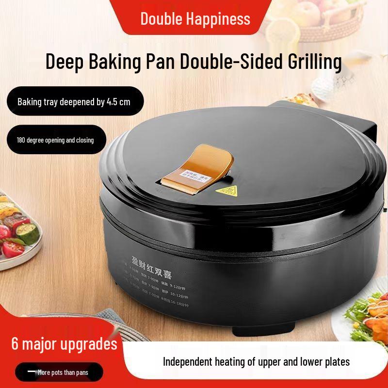 Двусторонняя электрическая сковорода-гриль и блинница с антипригарным покрытием для жарки и гриля