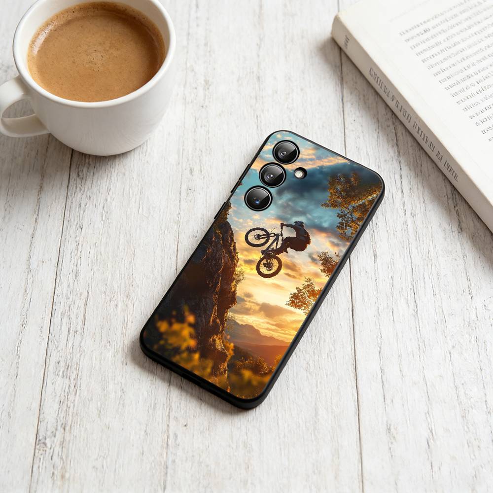 Чехол для телефона D-Downhill MTB для Samsung Galaxy A73,A72,A71,A70,A53,A52,A51, Мягкий силиконовый черный чехол