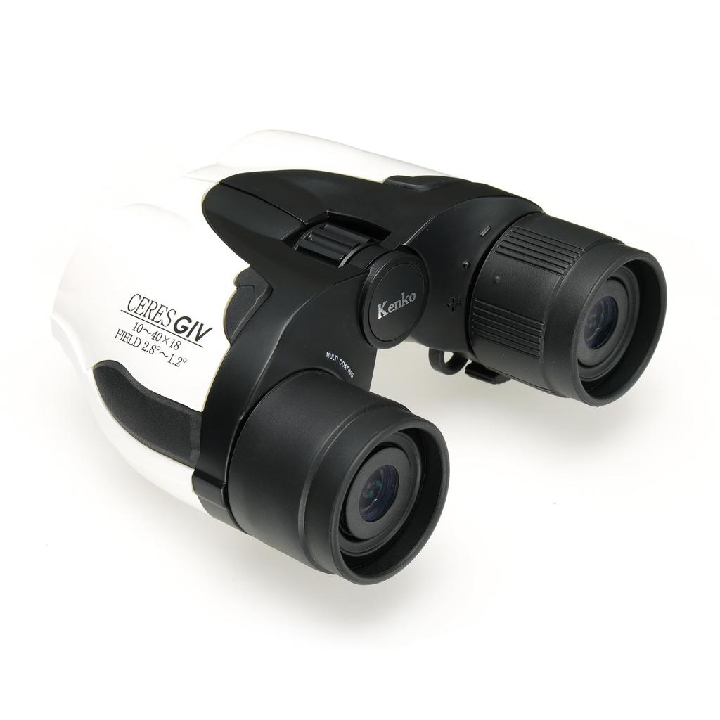 Kenko Zoom Binoculars CERES GIV Porro Prism Type 18 Caliber Compact Lightweight 202g White 013281 10-40×18 10-40x Multi-Coating