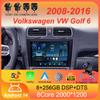 For Volkswagen VW Golf 6 2008 - 2016 Car Radio Android 14 Carplay Auto 4G+WIFI Multimedia Video Player GPS Navigation DSP Stereo