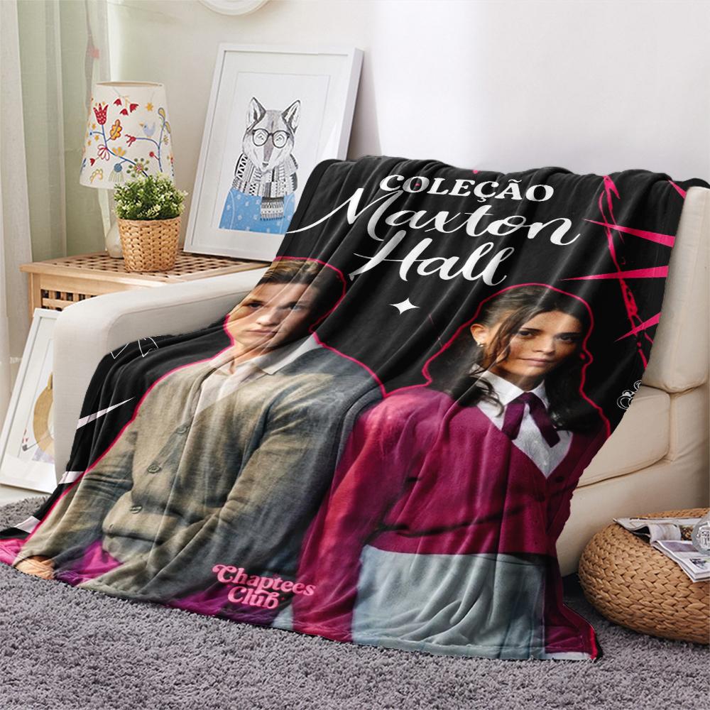 1PC Maxton Hall Print Flannel Blanket, High quality Comfortable for All Seasons, Home Decor, Warmth and Comfort, Perfect for Christmas Gifts