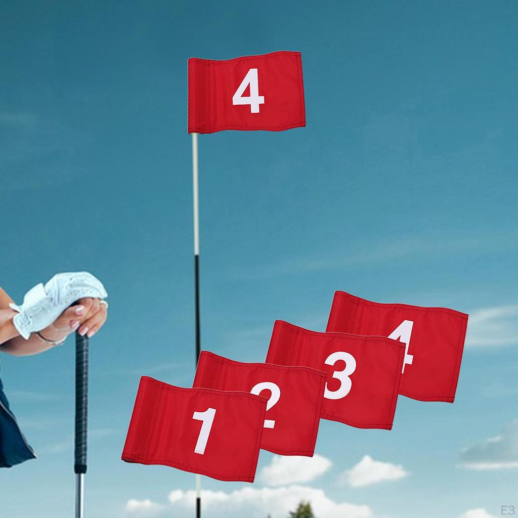 Флаги для гольфа, большой пронумерованный нейлоновый портативный тренажер с трубкой, вставленной в паттинг-грин для